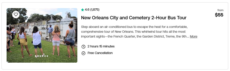 bus tour of New Orleans